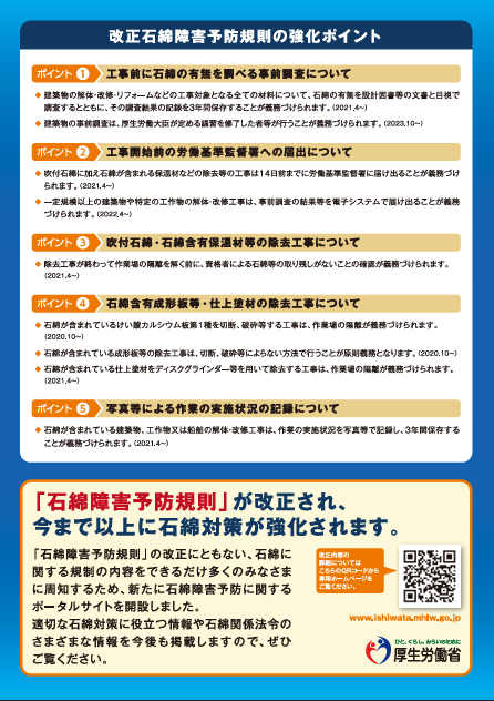 石綿対策は、“みなさま”にかかわる問題です。〔令和2年(2020年)度版〕裏